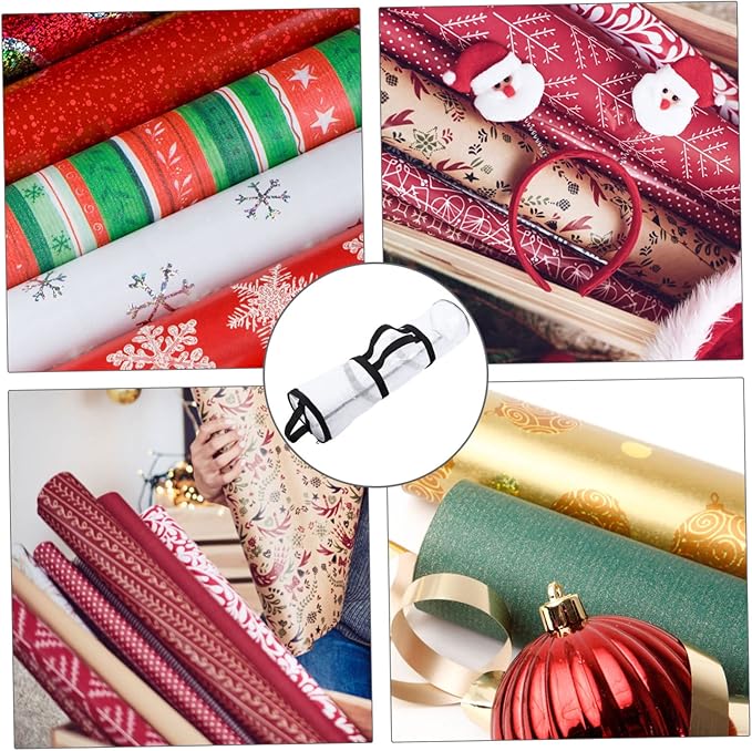 Outanaya Large Roll Wrapping Paper Storage Bag Christmas Storage Reusable Christmas Bags under Bed Wrapping Organizer