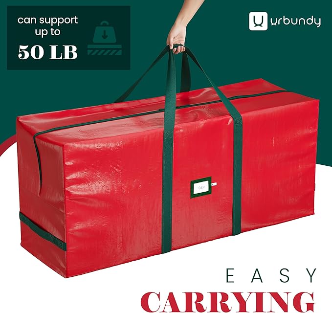 Heavy Duty Moving Bag 7.5 Ft - Christmas Tree Bag Red - Xmas Tree Storage Bag Holds 7.5 Ft Christmas Tree Storage For All Year Round Christmas Storage
