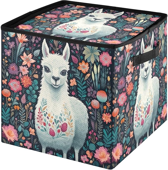 Kigai Alpaca Christmas Ornament Storage Box with Zipper & Adjustable Dividers Holiday Ornament Organizer Xmas Storage Container, 64 Balls