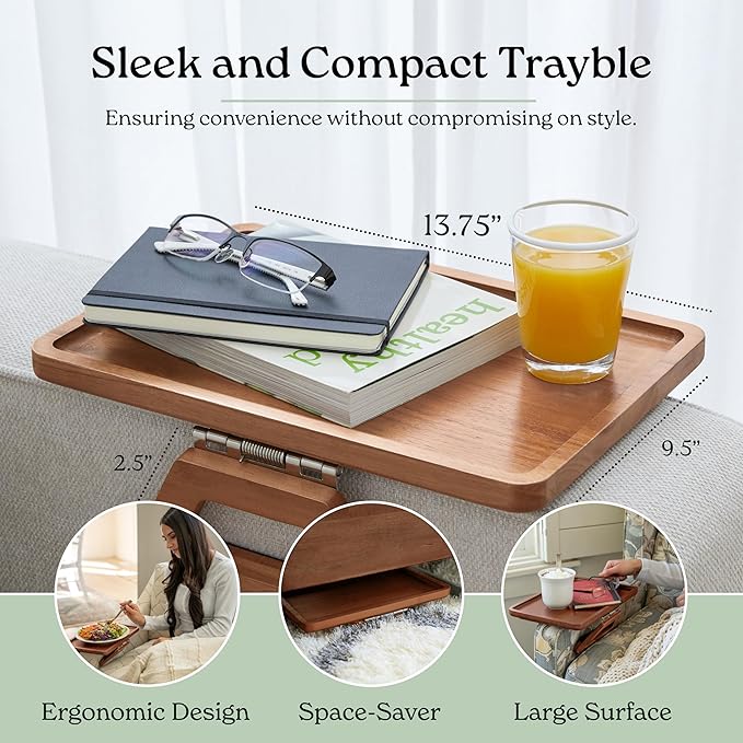 Shamrock Home Trayble Couch Arm Table - Rosewood