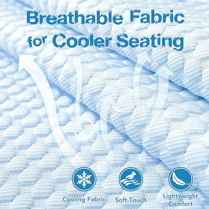 Non Slip Cooling Couch Cover for Seat, Pet Friendly Couch Protector for Dogs&Pets,Breathable Sofa Cushion Cover for 2–3 Seater Couches,Soft Washable Sofa Pad for Leather&Fabric Sofas,Blue,25.6"×70.9"
