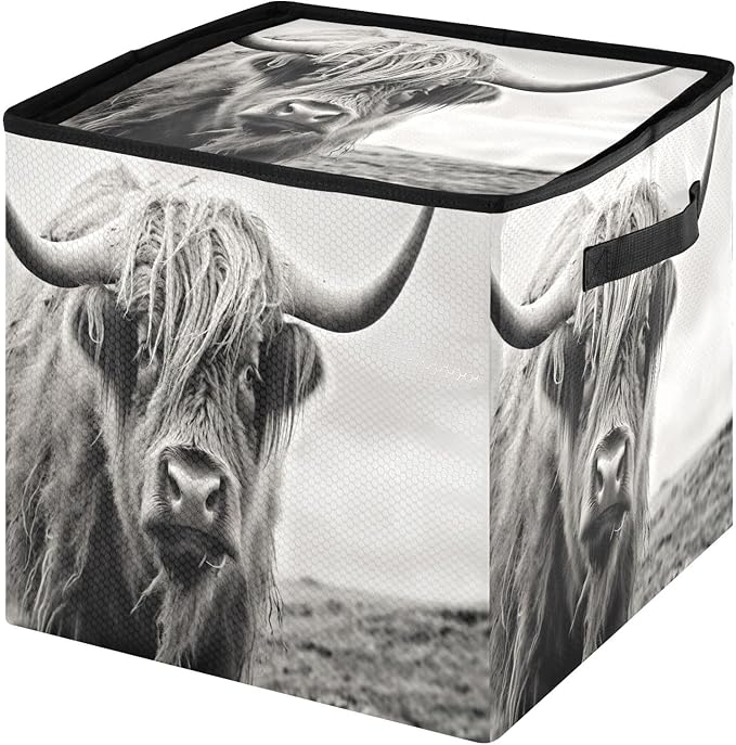 Kigai Highland Cow Christmas Ornament Storage Box with Zipper & Adjustable Dividers Holiday Ornament Organizer Xmas Storage Container, 64 Balls