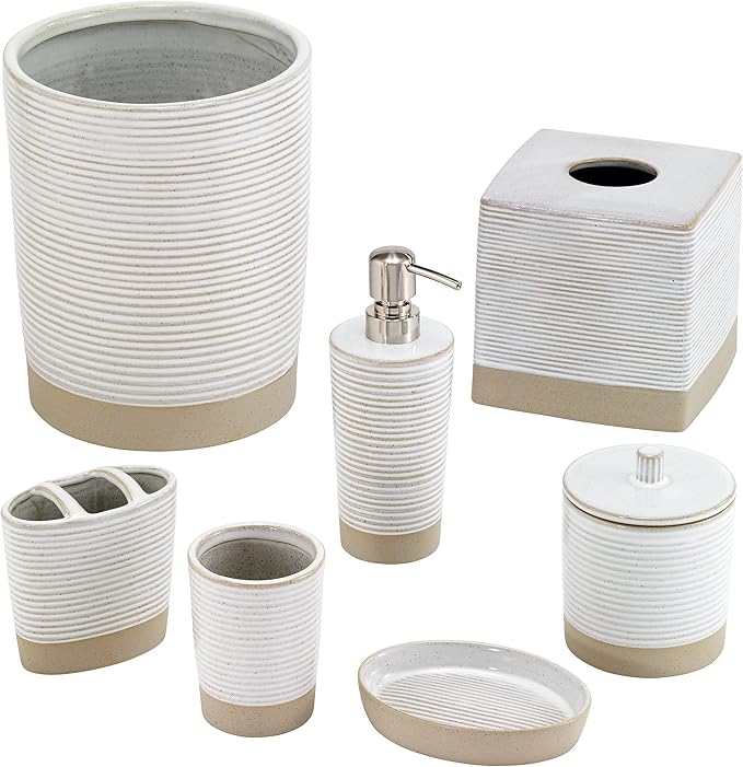 Avanti Linens - Toothbrush Holder, Guest Bathroom Essentials, Modern Home Decor (Drift Collection)
