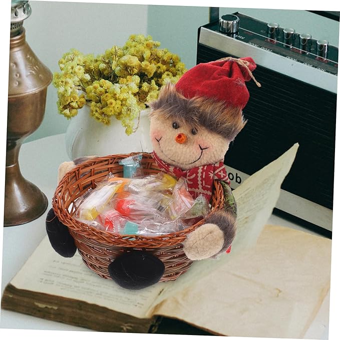 Claus Reindeer Snowman Christmas Balls Ornaments Party Storage Basket Random Style