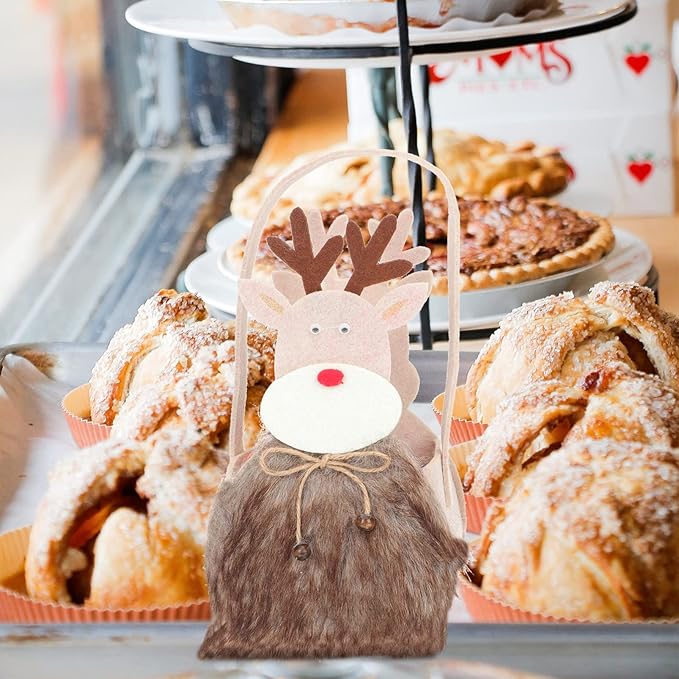 Yardwe 2pcs Christmas Candy Holder Storage Basket Cartoon Design Xmas Treat Bags Portable Decorative Christmas Baskets for Cookies Sweets and Treats for Holiday Festivities