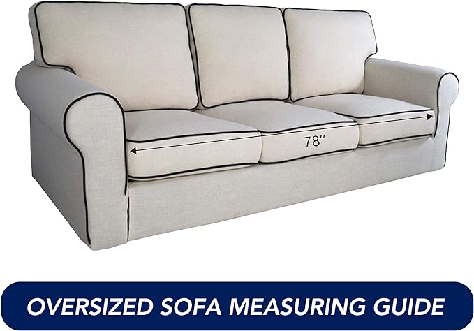 PureFit Reversible Quilted Sofa Cover, Water Resistant Slipcover Furniture Protector, Washable Couch Cover with Non Slip and Elastic Straps for Kids, Pets (Oversized Sofa, Greyish Green/Beige)