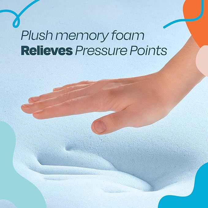 Linenspa Memory Foam Mattress Topper, King Size - 3 Inch Gel Infused Memory Foam - Plush Feel - Cooling and Pressure Relieving - CertiPUR Certified
