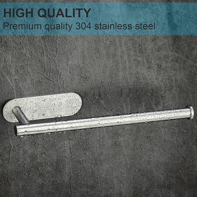 CUXIXA Paper Towel Holder Under Cabinet 2 Pack,Stainless Steel Paper Towel Holder Wall Mount for Kitchen, Bathroom, RV, Paper Towel Rack with Self Adhesive and Screws (Silver)