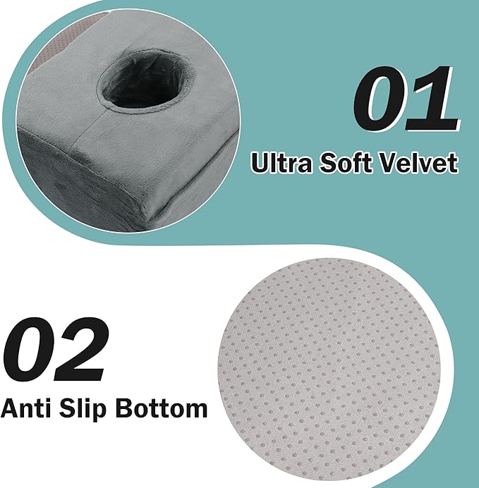 HOMBYS Removable Couch Armrest with Cup Holder,High Density Foam Couch Caddy with Storage，Remote Holder for Sofa,Removable Cover