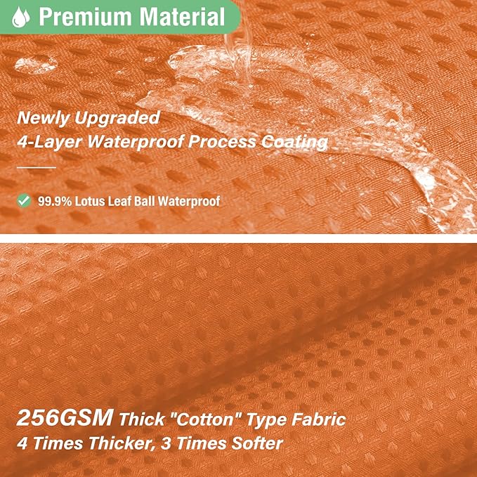 Dynamene Stall Fabric Shower Curtain - 54x78 inch Long Waffle Weave Weighted Thick Cloth Shower Curtains for Bathroom, Heavy Duty Hotel Spa Luxury Bath Curtain Set with 10 Plastic Hooks, Burnt Orange