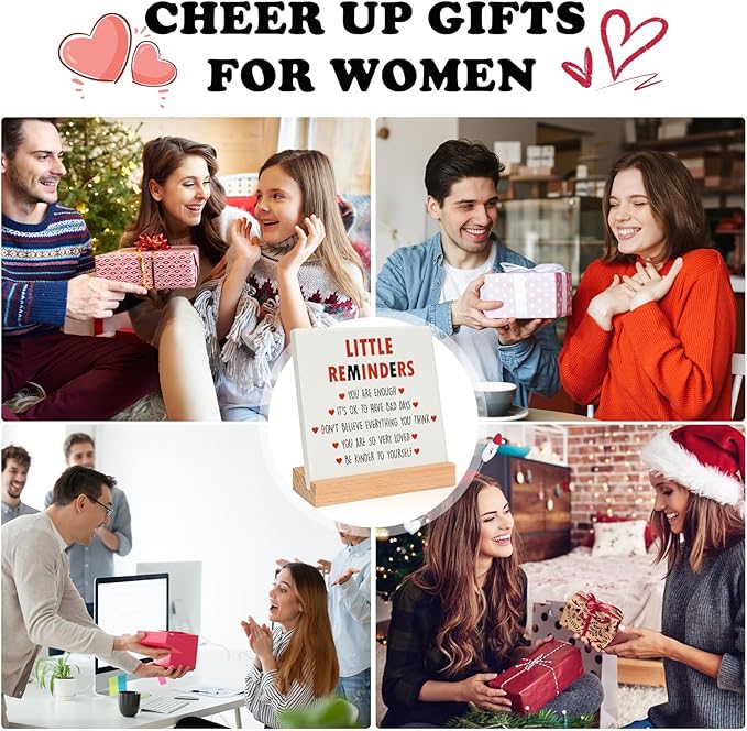 Inspirational Decor Motivational Christmas Gifts for women Friends, Positive Mental Health Gifts for Her Teenage Girls Boys You are Enough Encouragement Plaque Little Reminders for Office Home