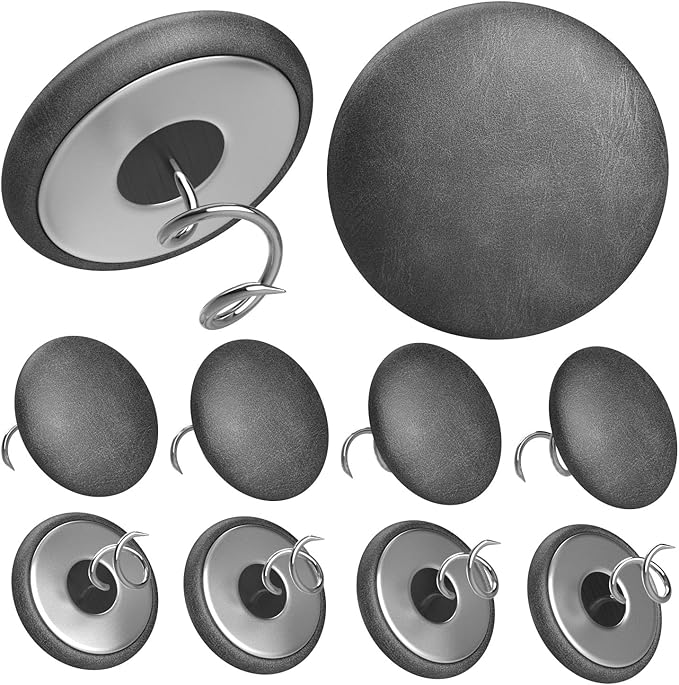 Leather Upholstery Pins for Bed Skirts, Slipcovers, Sofa & Armchair Covers – Secure Furniture Fabric (12, Dark Gray)