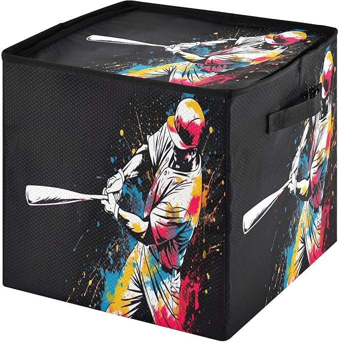 Kigai Baseballer Christmas Ornament Storage Box with Zipper & Adjustable Dividers Holiday Ornament Organizer Xmas Storage Container, 64 Balls