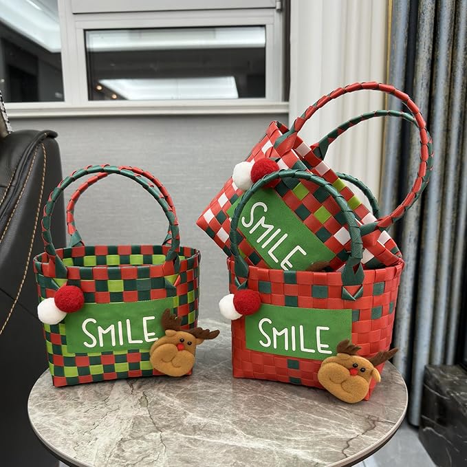 Handwoven Storage Basket Customizable Color Christmas Wedding Decoration Organiser