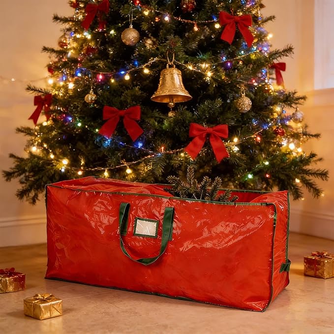 Christmas Tree Storage | Large Zippered Tree Organizer, Heavy Duty Storage with Reinforced Handles, Ideal for Artificial Trees at Home
