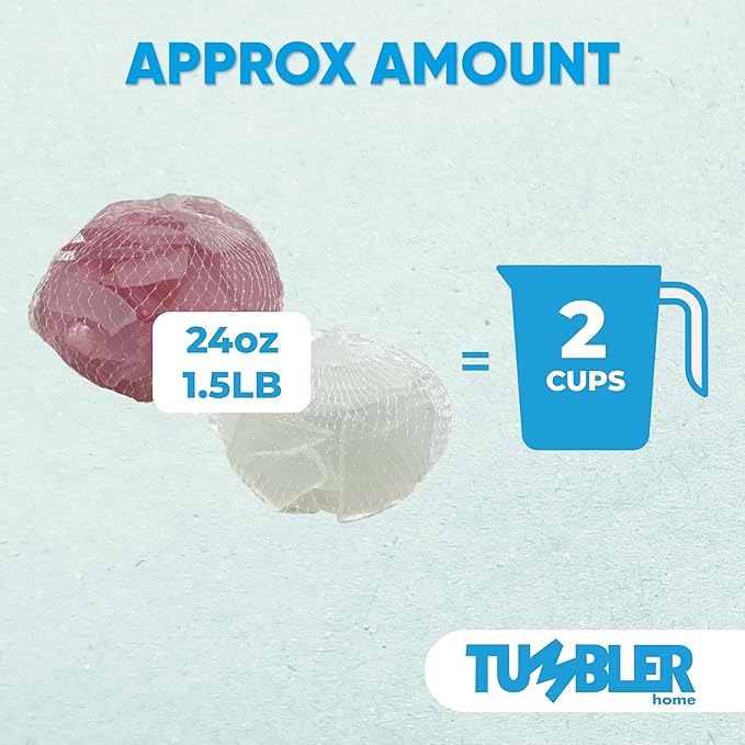 Tumbler Home Sea Glass for Crafts, Decor & Vase Filler, 25oz Frosted Pink & White Seaglass Pieces, Recycled Beach Glass in Bulk and Smooth Seaglass for DIY Art, Coastal Decor, and Jewelry Making