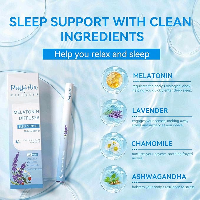 Herbal Diffuser Trio, Detox, Sleep and Energy Diffuser with Extract of Mullein, Melatonin and and Chamomile, 100% Natural Swap, Wellness Commute Trio, 600 Uses Each