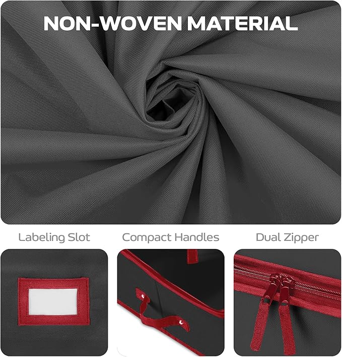 Christmas Wrapping Paper Organizer Storage, with Straps & Pockets, Gift Wrap Organizer Bag for Christmas Decorations, Fits Upto 24 Rolls, Underbed Storage for Holiday Decoration, (Black)