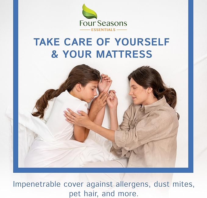 Split Queen Mattress/Box Spring Encasement 30" x 80" (2PCs) - Waterproof Zippered Protector Premium Quality Hypoallergenic Bed Cover Protects Against Dust - Breathable Smooth Fabric
