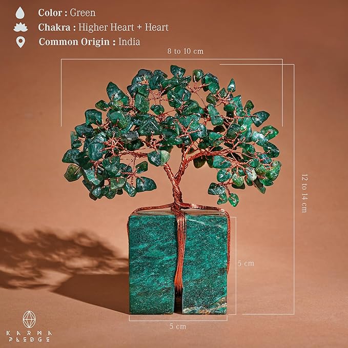 Chakra Tree of Life for Unique Gifts for Mom, Dad, Home and Office Decor, Handmade Green Aventurine Healing Crystal Tree for Positivity, Money & Good Luck, Birthday Gifts for Women, Mens