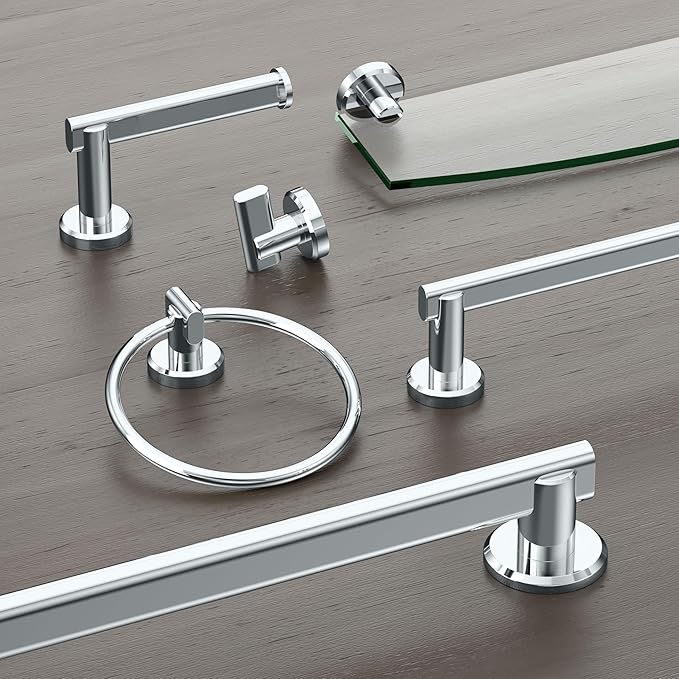Gatco 5453 Locke Single Post Toilet Paper Holder, Chrome