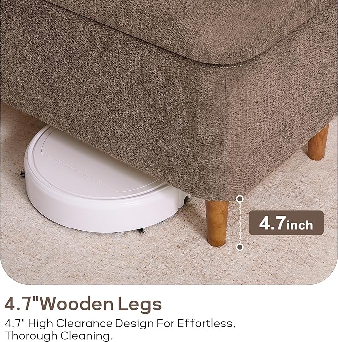 39.4”Ottoman with Storage Set of 2,Upholstered Comfy Storage Bench Ottoman with Wooden Legs,End of Bed Bench Footstool for Hallway Entryway Bedroom Living Room Corner Brown