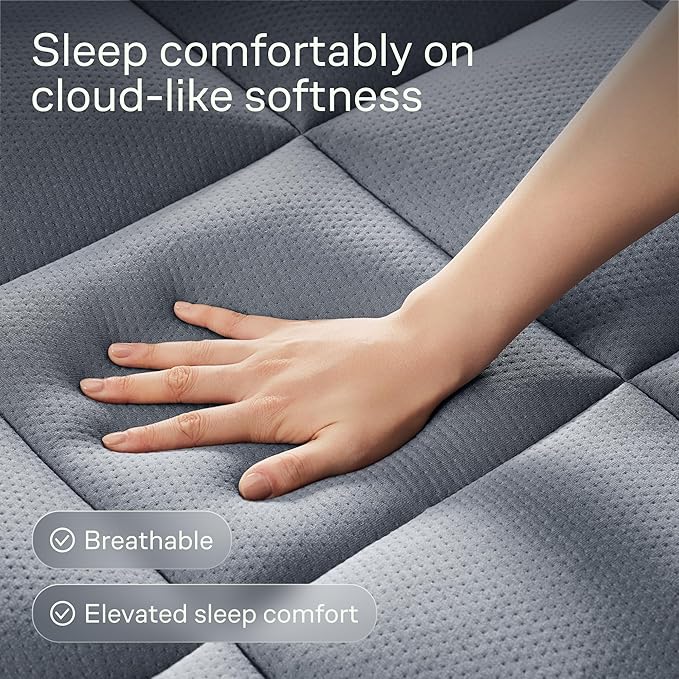 Niagara Ultra Soft Queen Size Mattress Topper - Viscose Made from Bamboo Pillow Top Mattress Pad for Back Pain Relief - Naturally Cooling for Hot Sleepers, fits 6-18" Mattress, 600GSM, Gray