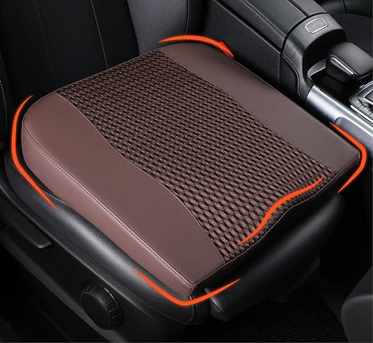 Lofty Aim Car Seat Cushion, Comfort Memory Foam Car Cushions for Driving - Sciatica & Lower Back Pain Relief, Driver Seat Pillow for Auto, Office Chair, Wheelchair - 4D Mesh Brown