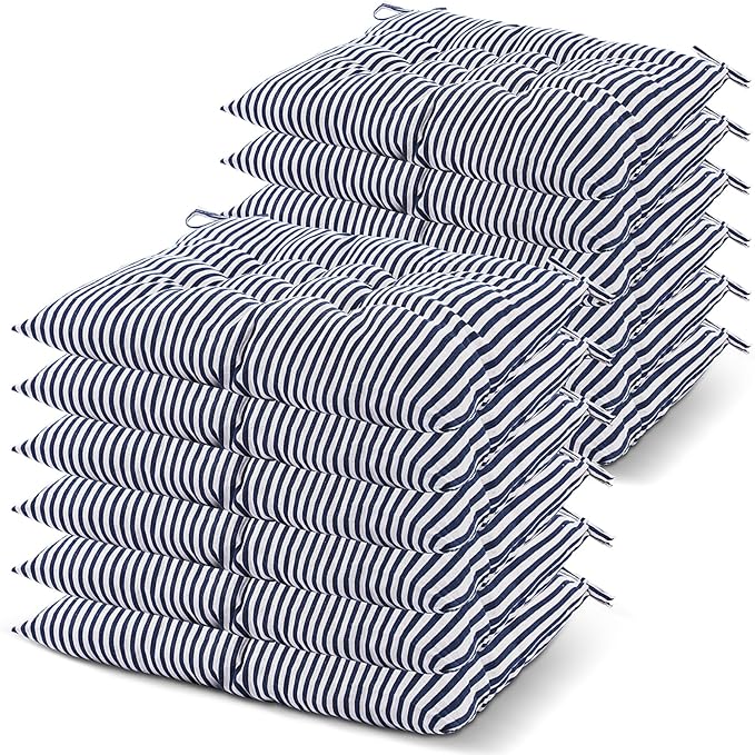 Geetery 12 Pcs Floor Pillows Bulk Seating Cushions for Floor Chair 15.7'' Large Meditation Cushion for Yoga Living Room Tatami Bedroom Balcony Office (Stripe Color,Square)