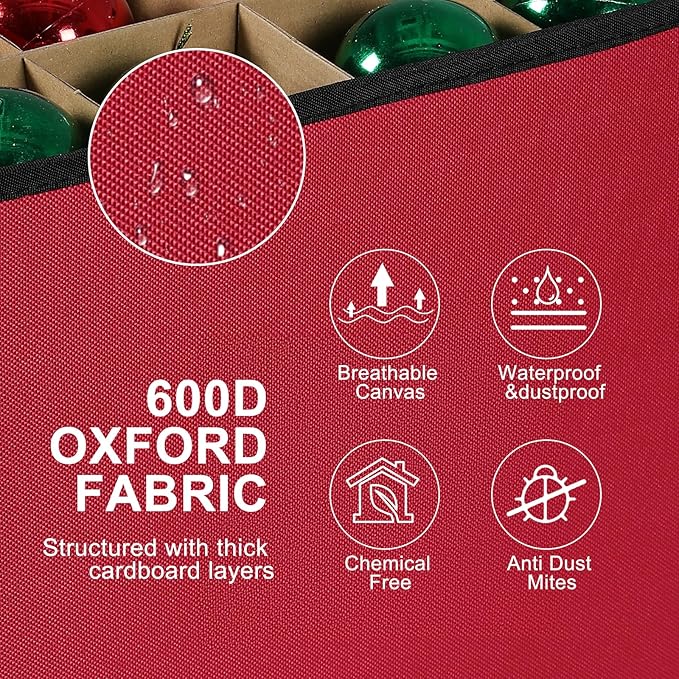 christmas decoration organizer village storage box，Containers that Store up to 64 Holiday Ornaments
