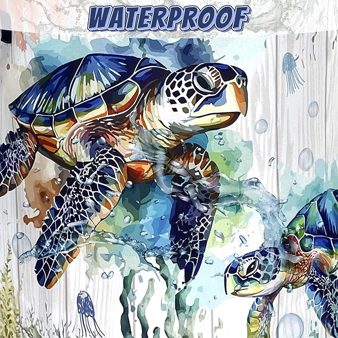 Funny Ocean Sea Turtle Laundry Basket Oxford Cloth Cute Turtles Laundry Hamper With Handle Foldable Portable Clothes Storage Basket Ocean Laundry Bag 18.9"x16.5" For Laundry Room/Bedroom/Bathrooms