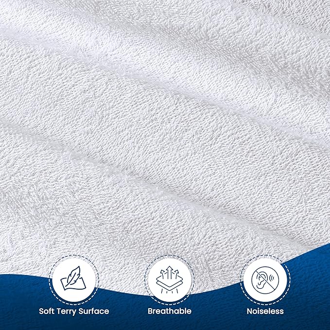 Twin Size Mattress Protector Waterproof 2 Pack, Premium 200 GSM Terry Mattress Cover, Soft & Breathable Bed Cover, Fitted Sheet Style Stretchable Deep Pockets 15" by Utopia Bedding (White)