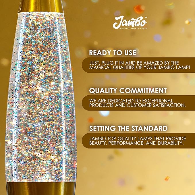 Jambo 16-Inch Rainbow Glitter Lamp I Beautiful Liquid Lamp I Entertaining for Adults and Kids I Perfect Holiday Gift