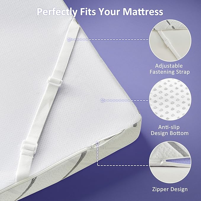 3 Inch Gel Memory Foam Mattress Topper California King Size with Removable & Washable Viscose Made from Bamboo Cooling Breathable Cover, Soft Bed Topper for Back Pain, CertiPUR-US Certified