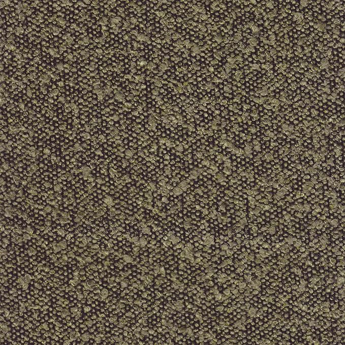 Spatial Order Upholstered Round Ottoman (No Lid, Seat Only) | Spatial Order Home Décor | Foot Rest Pouf – Dark Brown Boucle