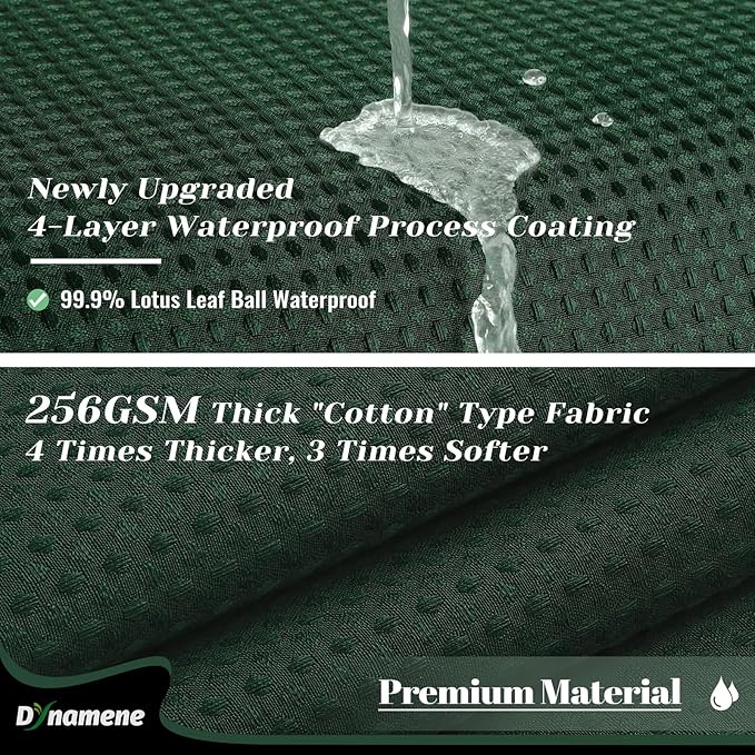 Dynamene Stall Fabric Shower Curtain - 36x72 Waffle Weave Weighted Cloth Shower Curtains for Bathroom, Neutral Heavy Duty Hotel Spa Luxury Bath Curtain Set with 6 Plastic Hooks, Dark Green