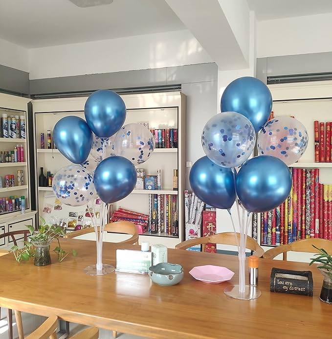 ZJDHPTY Blue Balloon Stand Centerpiece Table Decorations for Men's Birthday Father's Day Retirement Graduation Decorations Class of 2026 New Years Eve (Blue set4)