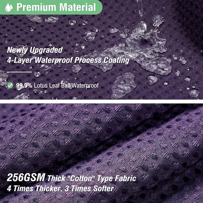 Dynamene Stall Fabric Shower Curtain - 36x72 Waffle Weave Weighted Cloth Shower Curtains for Bathroom, Neutral Heavy Duty Hotel Spa Luxury Bath Curtain Set with 6 Plastic Hooks,Purple