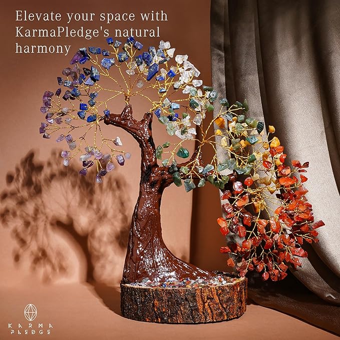 7 Chakra Tree of Life Birthday Gifts for Women, Men, Mom & Dad, Handmade Reiki Healing Crystal Tree for Home, Room, Office Decor Bring Money, Good Luck, Positivity Unique Gifts for Love Ones