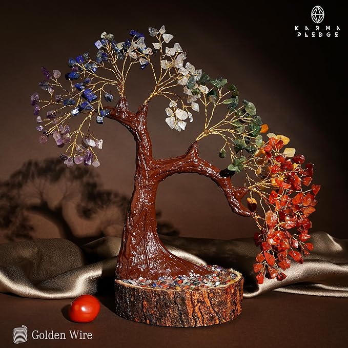 7 Chakra Tree of Life Birthday Gifts for Women, Men, Mom & Dad, Handmade Reiki Healing Crystal Tree for Home, Room, Office Decor Bring Money, Good Luck, Positivity Unique Gifts for Love Ones