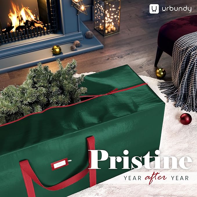 Heavy Duty Christmas Tree Storage Bag 7.5 Ft - Christmas Tree Bag Green - Tree Bags For Storage - Xmas Tree Storage Bag Holds 7.5 Ft Christmas Tree Bag For All Year Round Christmas Storage