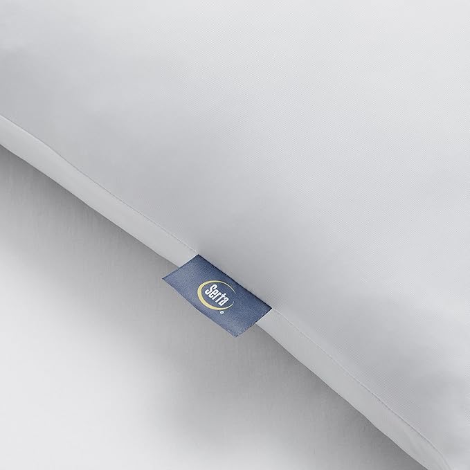 Serta Power Chill Cooling Pillow Protectors, Stain Resistant and Zippered Pillow Protector, Protects Pillow from Dust and Dirt, King, White, 2 Count ( Pack of 1)