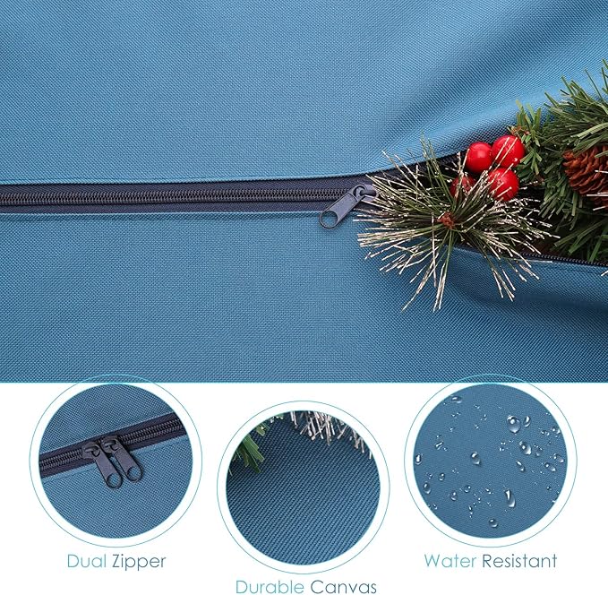 Hearth & Harbor 9 ft Christmas Tree Storage Bag - Artificial Christmas Tree Bag with Reinforced Handles, Dual Zipper, Wide Opening - Large Storage Container for Trees and Decorations