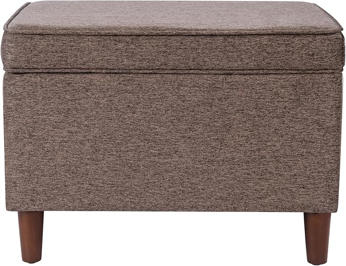 HomePop Home Decor | Dinah Collection Modern Storage Ottoman | Ottoman with Storage for Living Room & Bedroom (Chocalate Brown)