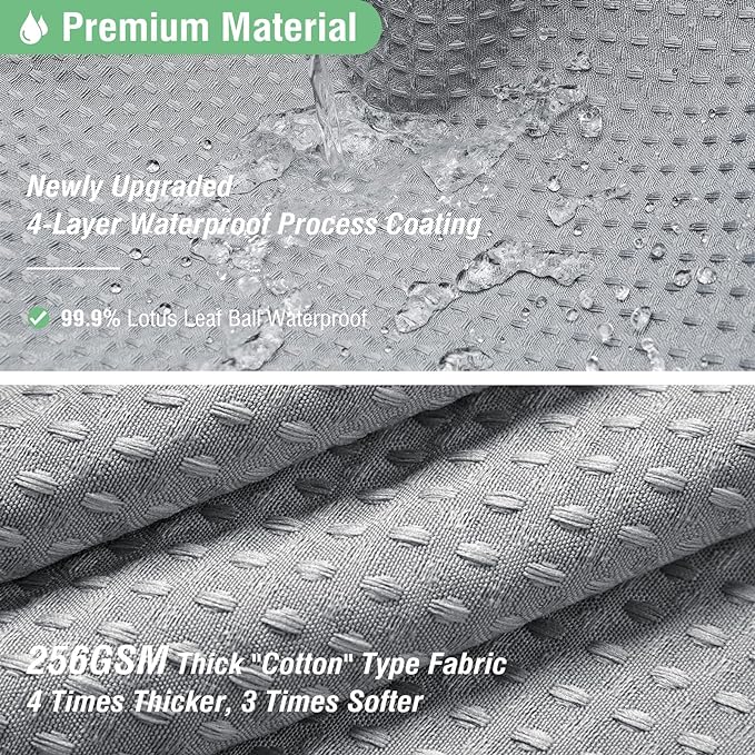 Dynamene Grey Fabric Shower Curtain for Bathroom - Waffle Weave Textured Heavy Duty , 256GSM Hotel Luxury Weighted Cloth Bath Curtain Set with 12 Plastic Hooks,72x72, Grey/Gray