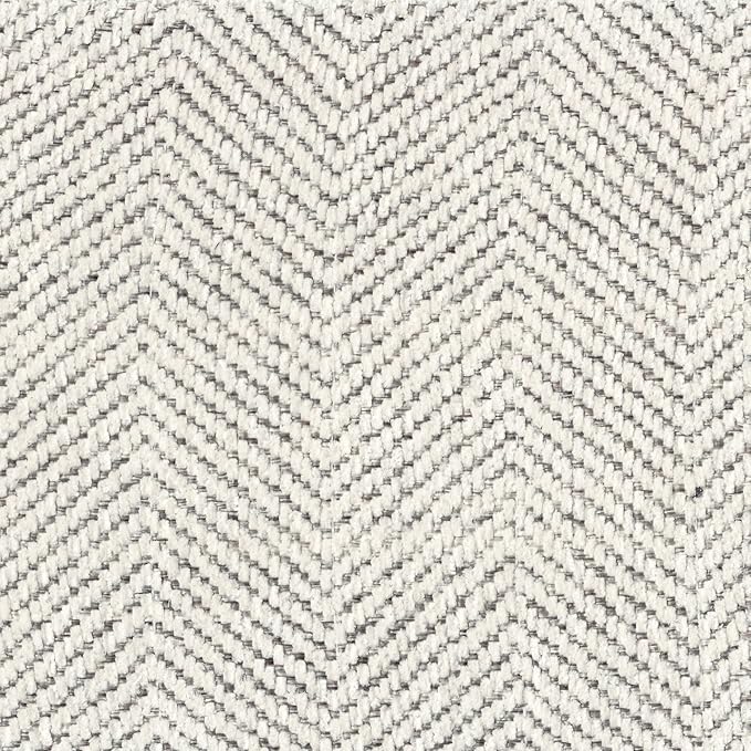 Homepop Home Decor | Upholstered Round Storage Ottoman | Ottoman with Storage for Living Room & Bedroom, Cream Chevron Woven