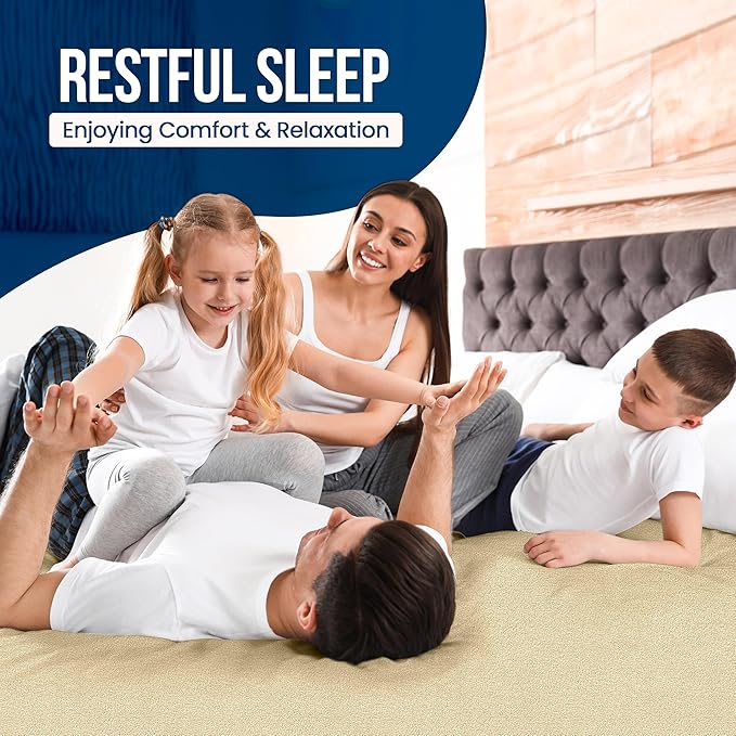 Twin Size Mattress Protector Waterproof, Premium 200 GSM Terry Mattress Cover, Soft & Breathable Bed Cover, Fitted Sheet Style Stretchable Deep Pockets 15" by Utopia Bedding (Beige)