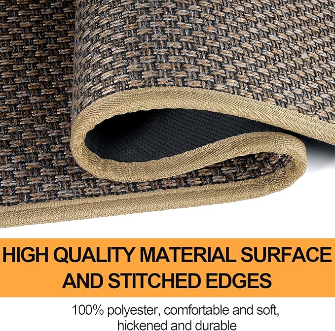 SUMLANS Kitchen Mat 1 PCS, Cushioned Non Slip Rugs for Kitchen Floor, Absorbent Runner Comfort Standing Mats Washable for Kitchen, Office, Home (Brown, 17.3"x30")