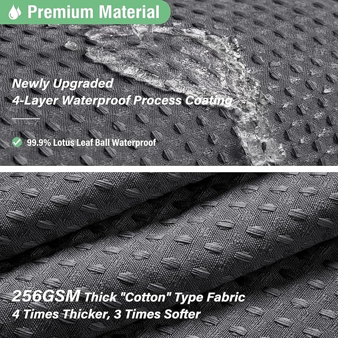 Dynamene Extra Long Shower Curtain - 96 Inch Long Waffle Weave Weighted Thick Cloth Bathroom Shower Curtain, Neutral Heavy Duty Hotel Bath Curtain Set with 12 Plastic Hooks,72x96, Charcoal Grey