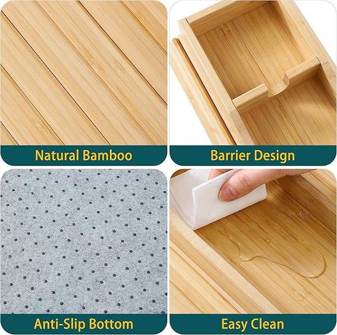 Bamboo Couch Cup Holder Arm Tray Table，Couch Drink Holder，Sofa Cup Holder Armrest Tray，Anti-Slip Foldable Arm Chair Table Tray Recliners for Drink,Cups, Snacks, Phone, Remote